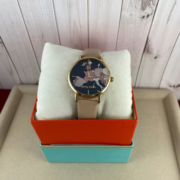 kate spade World Traveler Going Places Women's Gold Tone Watch - Picture 9 of 9